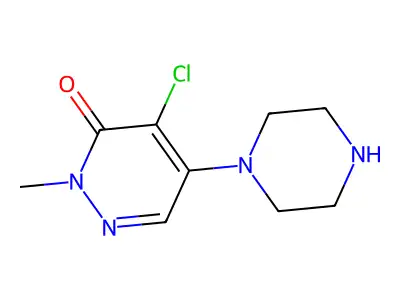 4-chloro-2-methyl-5-(1-piperazinyl)-3(2H)-pyridazinone structure
