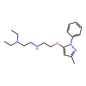 Ethylenediamine, N,N-diethyl-N'-(2-(3-methyl-1-phenyl-5-pyrazolyloxy)ethyl)- structure