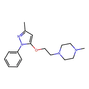 Pyrazole, 3-methyl-5-(2-(4-methyl-1-piperazinyl)ethoxy)-1-phenyl- structure