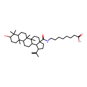 Octanoic acid, 8-(((3beta)-3-hydroxy-28-oxolup-20(29)-en-28-yl)amino)- structure