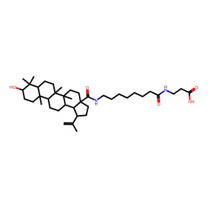 N'-(N-(3beta-Hydroxylup-20(29)-en-28-oyl)-8-aminooctanoyl)-3-aminopropanoic acid structure