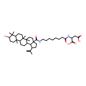 N'-(N-(3beta-Hydroxylup-20(29)-en-28-oyl)-8-aminooctanoyl)-L-aspartic acid structure