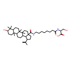 N'-(N-(3beta-Hydroxylup-20(29)-en-28-oyl)-8-aminooctanoyl)-D-serine structure