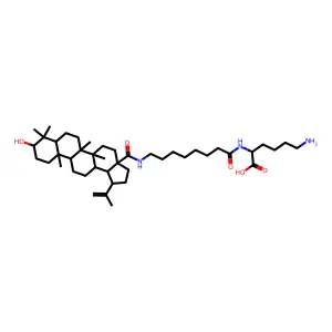 L-Lysine, N2-(8-(((3beta)-3-hydroxy-28-oxolup-20(29)-en-28-yl)amino)-1-oxooctyl)- structure
