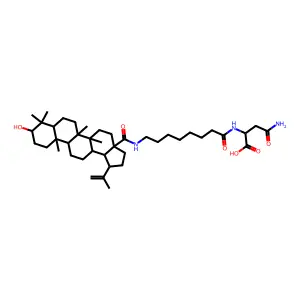 N'-(N-(3beta-Hydroxylup-20(29)-en-28-oyl)-8-aminooctanoyl)-L-asparaginate structure