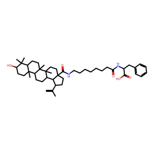 N'-(N-(3beta-Hydroxylup-20(29)-en-28-oyl)-8-aminooctanoyl)-L-phenylalanine structure