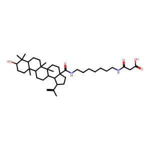 N'-(N-3beta-Hydroxylup-20(29)-en-28-oyl)-7-aminoheptyl)carbamoyl)acetic acid structure