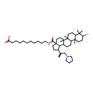 N-(3beta-Hydroxy-30-pyrrolidinolup-20(29)-en-28-oyl)-11-aminoundecanoic acid structure