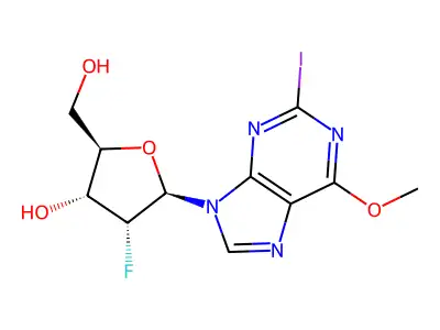 9-(2-Deoxy-2-fluororibofuranosyl)-2-iodo-6-methoxypurine structure