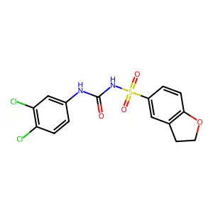 N-(5-(2,3-Dihydrobenzofuryl)sulfonyl)-N'-(3,4-dichlorophenyl)urea structure