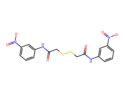 N-(3-nitrophenyl)-2-({[(3-nitrophenyl)carbamoyl]methyl}disulfanyl)acetamide structure