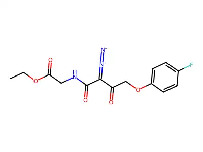 Ethyl N-[2-diazo-4-(4-fluorophenoxy)-3-oxobutanoyl]glycinate structure