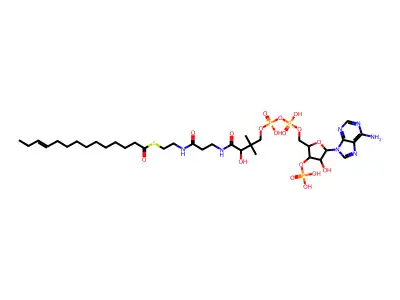 Coenzyme A,S-11-tetradecenoate, (Z)- (9CI) structure