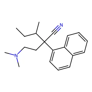 1-Naphthaleneacetonitrile, alpha-sec-butyl-alpha-(2-(dimethylamino)ethyl)- structure