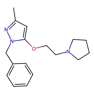 Pyrazole, 1-benzyl-3-methyl-5-(2-(1-pyrrolidinyl)ethoxy)- structure