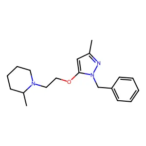 1-Benzyl-3-methyl-5-(2-(2-methylpiperidino)ethoxy)pyrazole structure