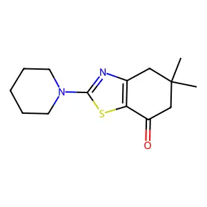 5,5-dimethyl-2-(piperidin-1-yl)-5,6-dihydrobenzo[d]thiazol-7(4H)-one structure