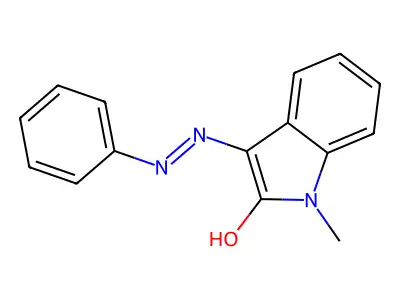 1-Methyl-3-(phenyl-hydrazono)-1,3-dihydro-indol-2-one structure