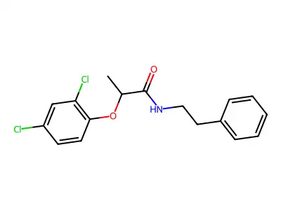 2-(2,4-dichlorophenoxy)-N-(2-phenylethyl)propanamide structure