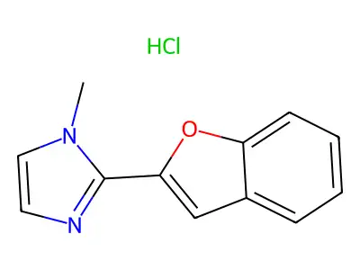 1H-Imidazole, 2-(2-benzofuranyl)-1-methyl-, monohydrochloride structure