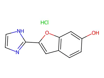 6-Benzofuranol, 2-(1H-imidazol-2-yl)-, monohydrochloride structure