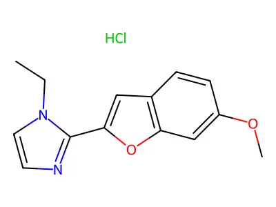 1H-Imidazole, 1-ethyl-2-(6-methoxy-2-benzofuranyl)-, monohydrochloride structure