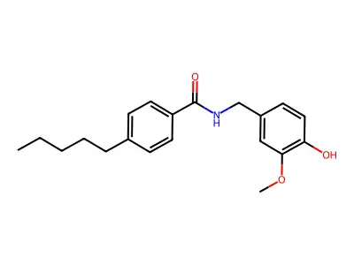 Benzamide, N-((4-hydroxy-3-methoxyphenyl)methyl)-4-pentyl- structure