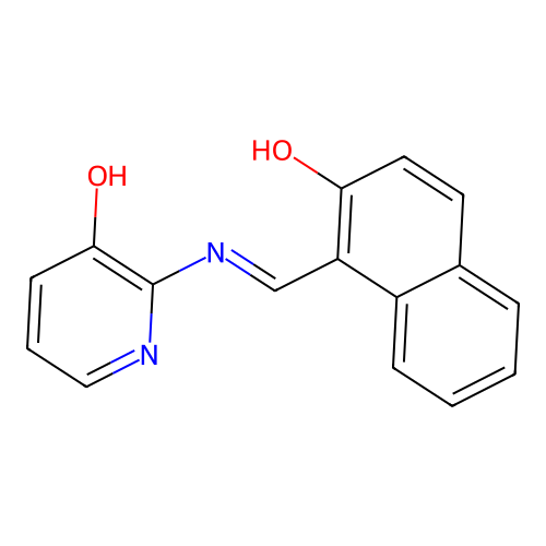 2-[(E)-[(2-Hydroxynaphthalen-1-YL)methylidene]amino]pyridin-3-OL structure