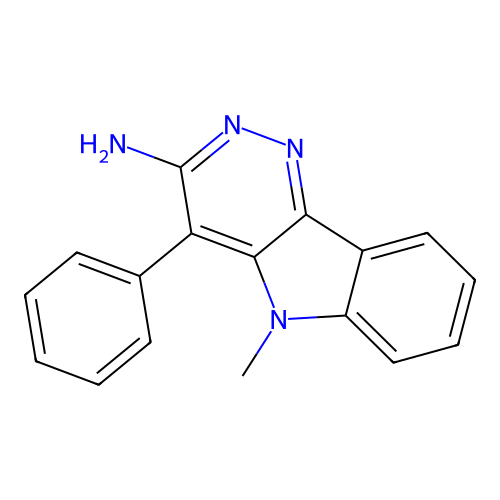 5-Methyl-4-phenyl-pyridazino[4,3-b]indol-3-amine structure