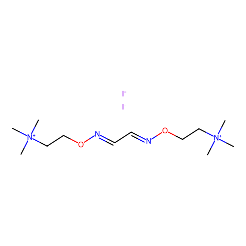 Ammonium, (ethanediylidenebis(nitrilooxyethylene))bis(trimethyl-, diiodide structure
