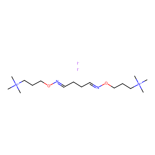 Ammonium, (butanediylidenebis(nitrilooxytrimethylene))bis(trimethyl-, diiodide structure
