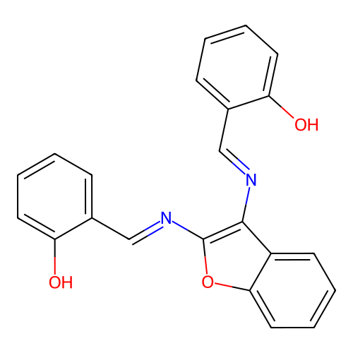 N,N'-bis(salicylidene)-2,3-diamino-benzofuran structure