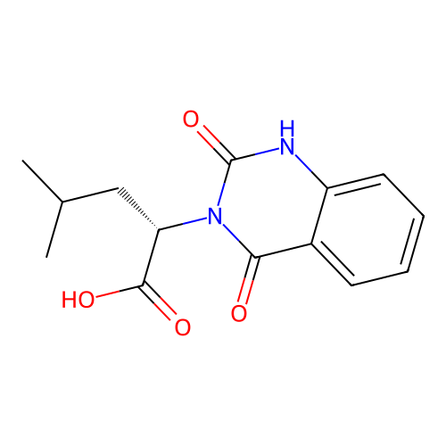 (S)-2-(2,4-dioxo-1,2-dihydroquinazolin-3(4H)-yl)-4-methylpentanoic acid structure