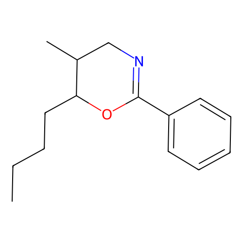 6-butyl-5-methyl-2-phenyl-5,6-dihydro-4H-1,3-oxazine structure