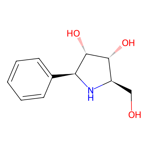 (2R,3R,4S,5S)-2-(Hydroxymethyl)-5-phenylpyrrolidine-3,4-diol structure