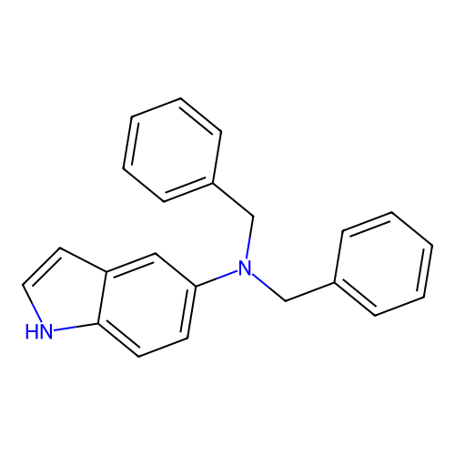 N,N-dibenzyl-1H-indol-5-amine structure