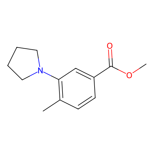 Methyl 4-methyl-3-(pyrrolidin-1-yl)benzoate structure