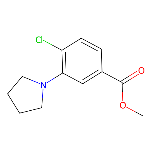 Methyl 4-chloro-3-(pyrrolidin-1-yl)benzoate structure