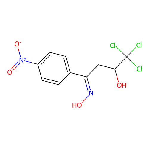 (4Z)-1,1,1-trichloro-4-(hydroxyimino)-4-(4-nitrophenyl)butan-2-ol structure