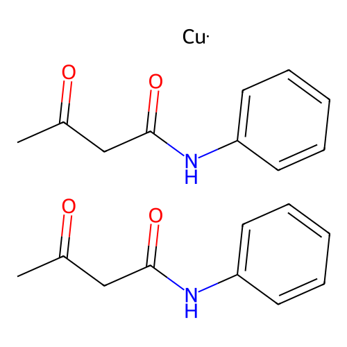 copper;bis(3-oxo-N-phenylbutanamide) structure