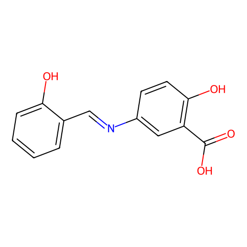Benzoic acid, 2-hydroxy-5-[[(2-hydroxyphenyl)methylene]amino]- structure