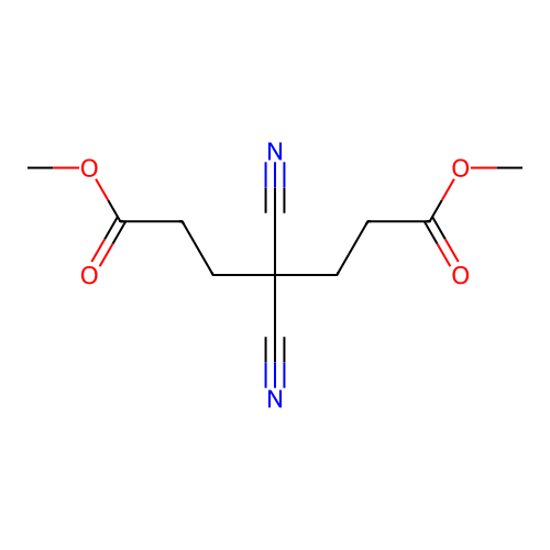 Dimethyl 4,4-dicyanoheptanedioate structure