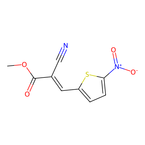 methyl (2E)-2-cyano-3-(5-nitro-2-thienyl)-2-propenoate structure