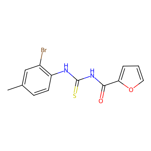 n-[(2-Bromo-4-methylphenyl)carbamothioyl]-2-furamide structure