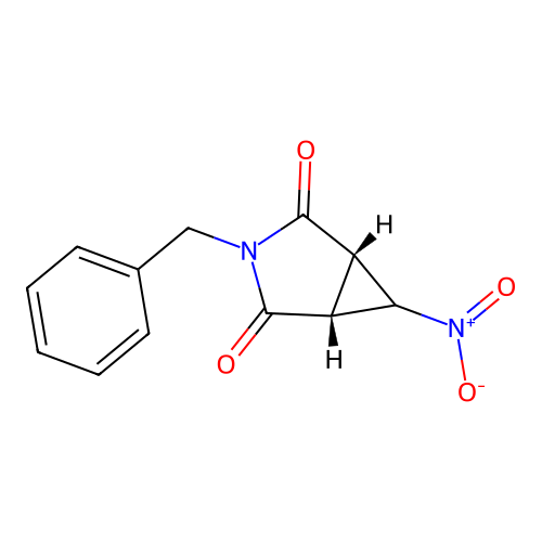 3-Benzyl-exo-6-nitro-2,4-dioxo-3-aza-cis-bicyclo(3.1.0)hexane structure