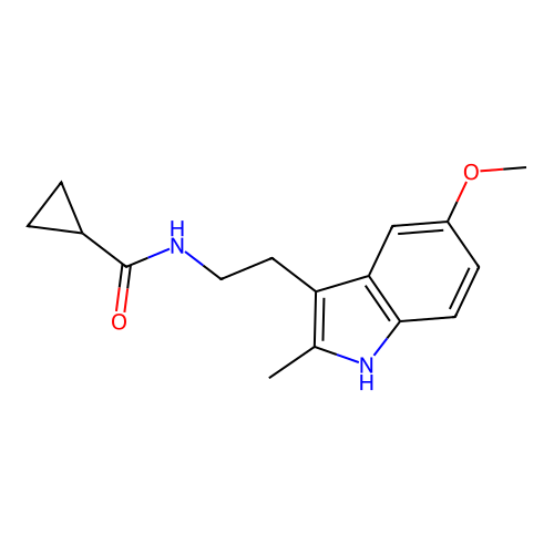 N-[2-(5-methoxy-2-methyl-1H-indol-3-yl)ethyl]cyclopropanecarboxamide structure