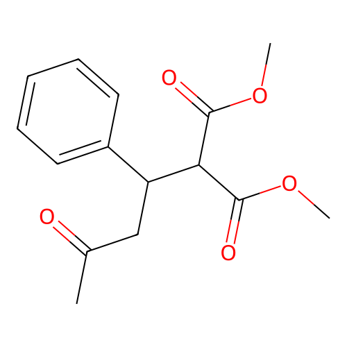 Dimethyl 2-(3-oxo-1-phenylbutyl)propanedioate structure