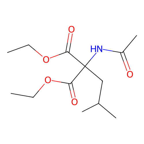 Diethyl (acetylamino)(isobutyl)malonate structure