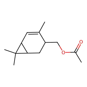 4,7,7-三甲基双环[4.1.0]庚-3-烯-3-甲醇 3-乙酸酯 structure