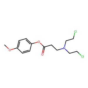 beta-Alanine, N,N-bis(2-chloroethyl)-, 4-methoxyphenyl ester structure